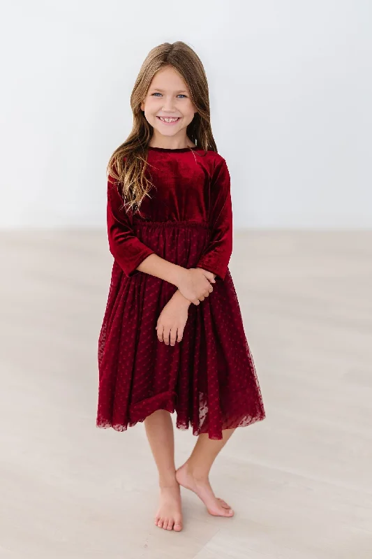 Mila & Rose Cranberry Velvet Tutu Dress Trendy new unclassified dresses