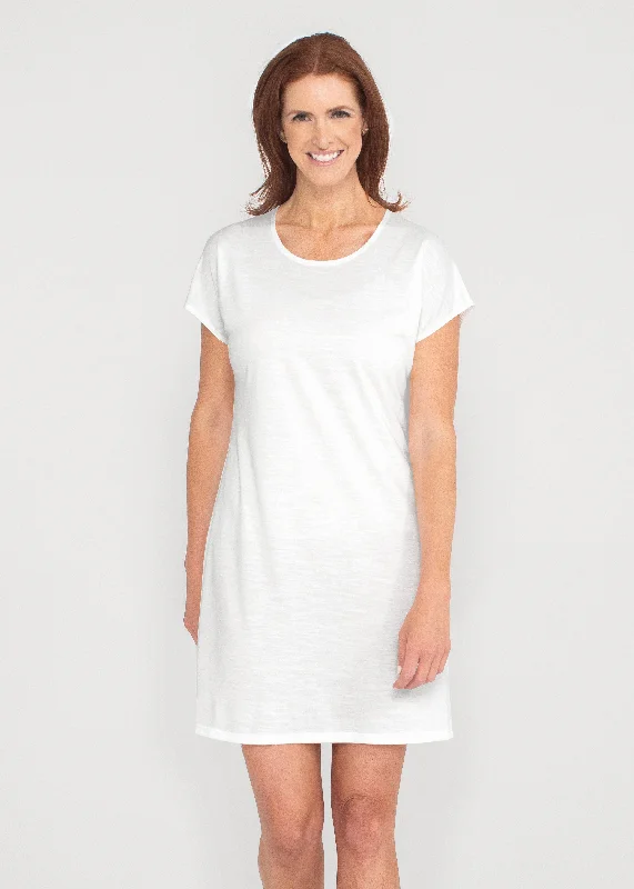 Natural White (5555) ~ Lucy Tee Dress Satin unclassified dresses