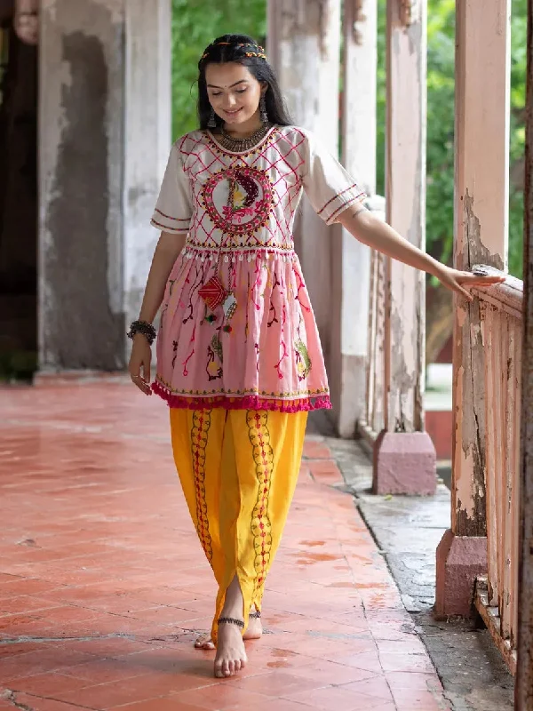 Off-White Embroidered  Kedia Set for Navratri Wedding guest unclassified dresses