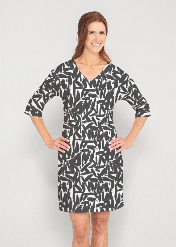 Pick Up Sticks (14300) ~ Drop Shoulder 3/4 Sleeve V-Neck Dress High-low unclassified dresses