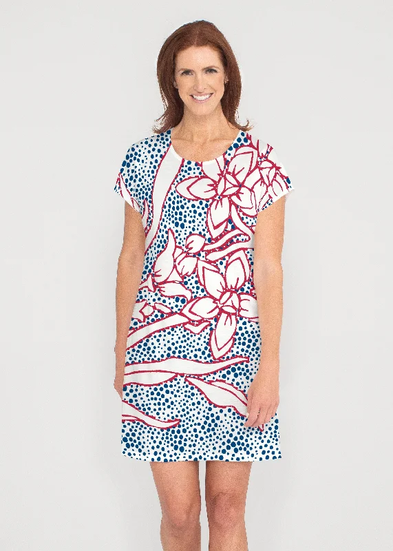 Polka Vine Red-Blue (8131) ~ Lucy Tee Dress Travel unclassified dresses