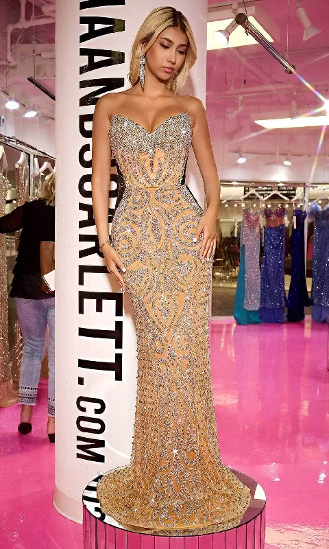 Portia and Scarlett PS24867C - Embellished Strapless Evening Dress Sleeveless unclassified dresses