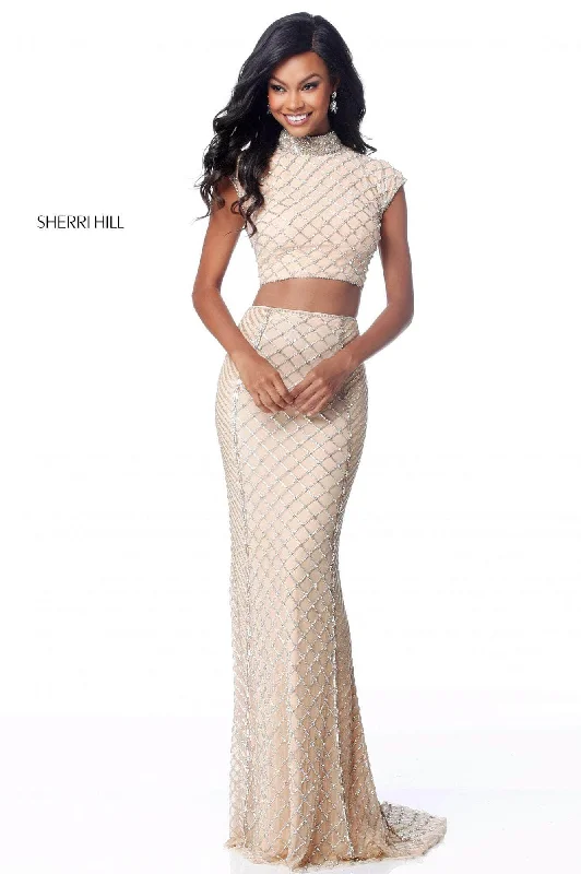 Sherri Hill 51738 - Cap Sleeve Lattice Evening Dress Discounted unclassified dresses