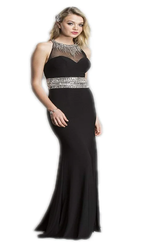 Trevi Collection - Embellished Back Cutout Evening Dress Trendy unclassified dresses