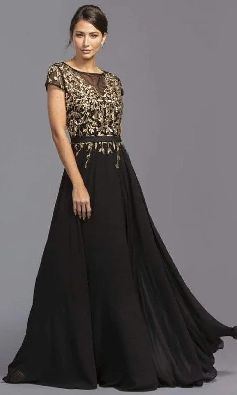 Trevi Collection - M2071 Modest Embroidered Chiffon Dress Luxury unclassified dresses