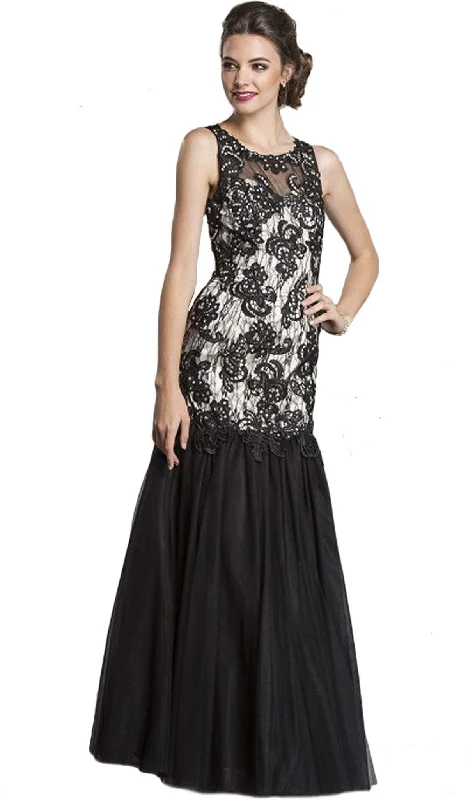 Trevi Collection - Sleeveless Sheer Trumpet Evening Gown Fashionable unclassified dresses