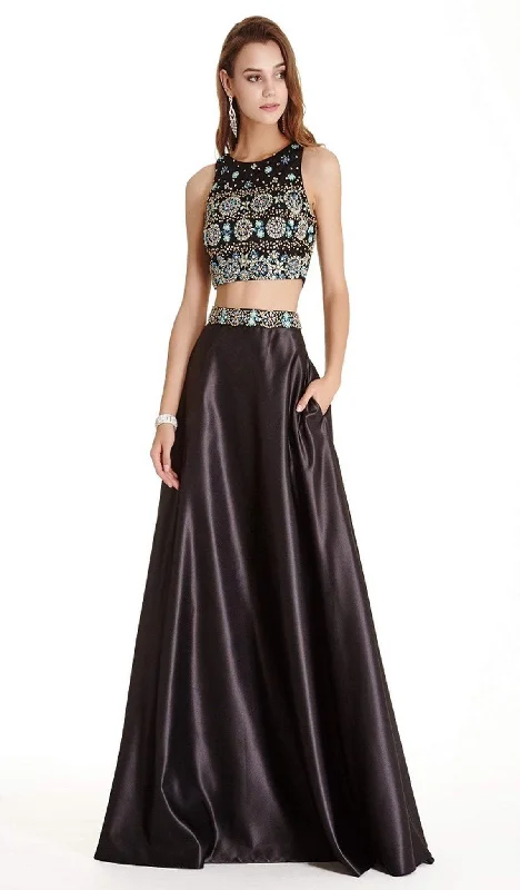 Trevi Collection - Two Piece Bedazzled A-line Prom Dress Gothic unclassified dresses