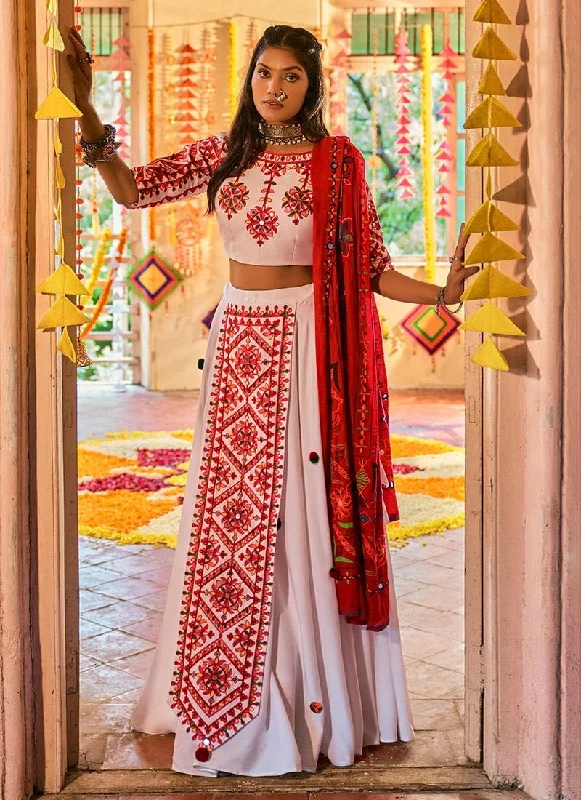 White Designer Chaniya Choli For Navratri Long unclassified dresses