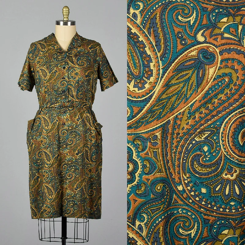 1950s Cotton Day Dress in Paisley Print Fashion Nova floral dresses