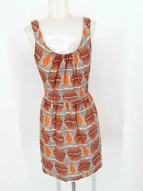 Broadway&Broome Women's Orange/gray Sleeveless Print Size 4 Dress Expensive floral dresses