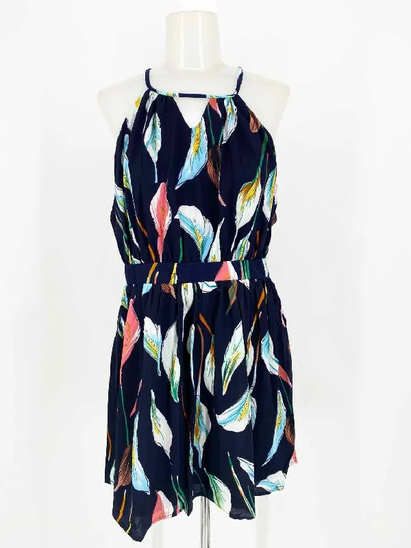 LUXMI Women's Navy/Pink Racerback Floral Size L Dress Urban Outfitters floral dresses