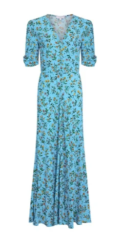 Marley Floral Blue Dress Velvet floral dresses