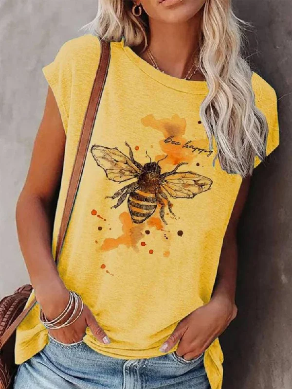 Round Neck Animal Regular Fit Short Sleeve T-Shirt  QH100 Bold Mini Skirt