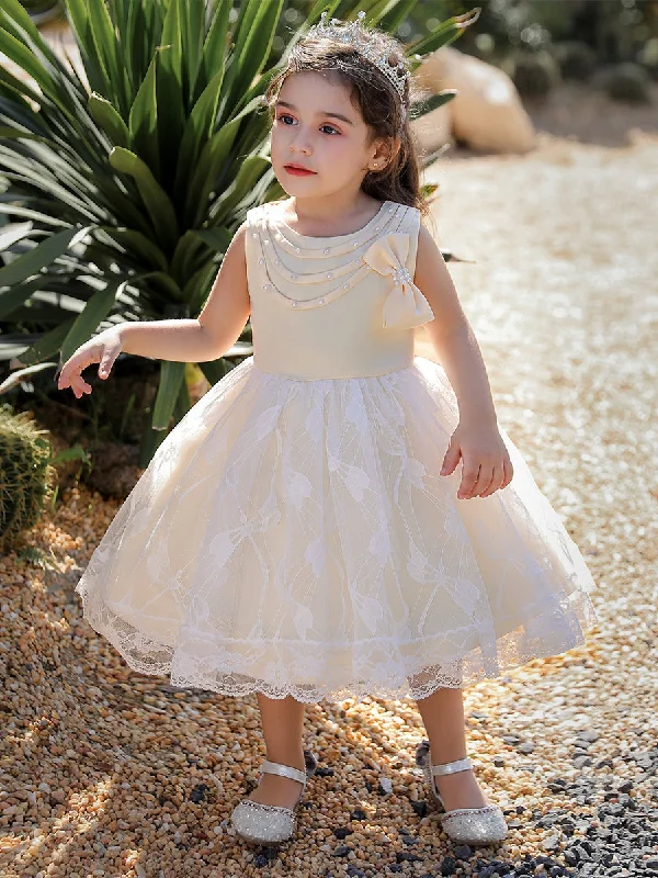 Ball Gown Scoop Sleeveless Flower Girl Dresses with Lace Lace Dress Style