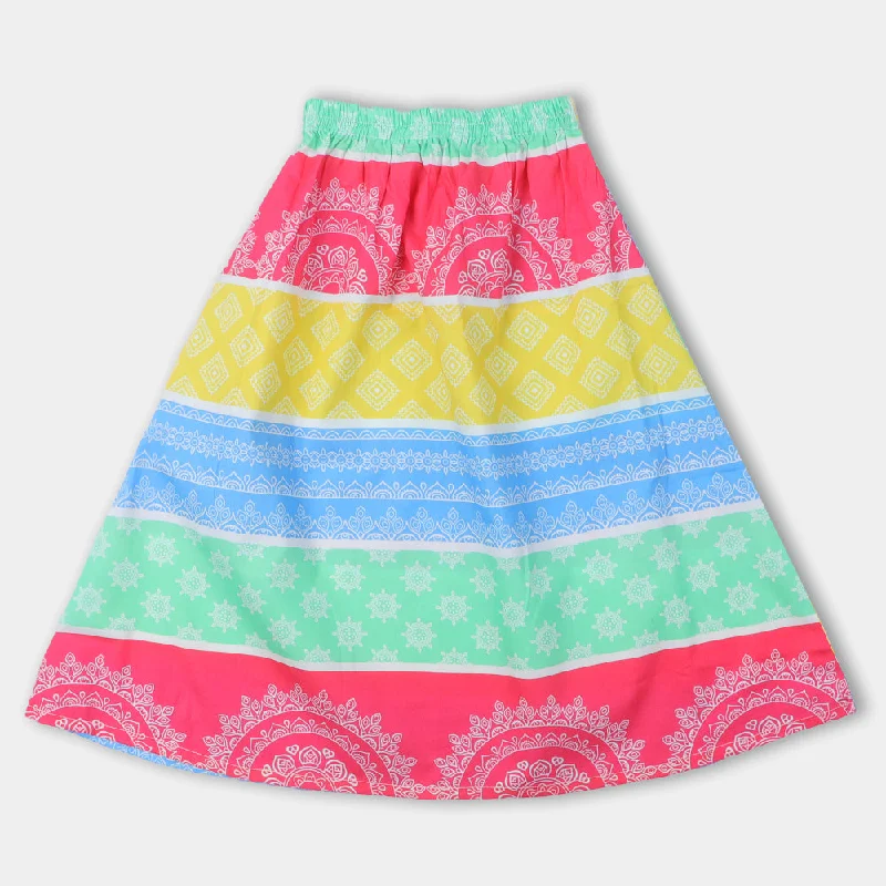 Girls Long Skirt Rangoli - Multi Lace Maxi Skirt