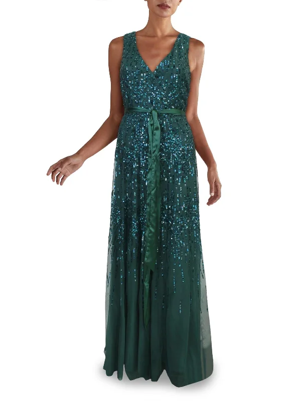 Womens Mesh Sequined Evening Dress Sequin Dress Twist