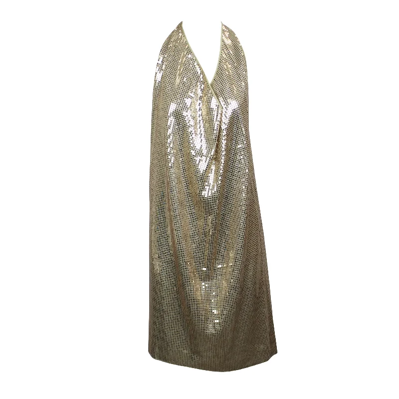 Bottega Veneta Sequin Dress - Gold Sequin Cocktail Gown