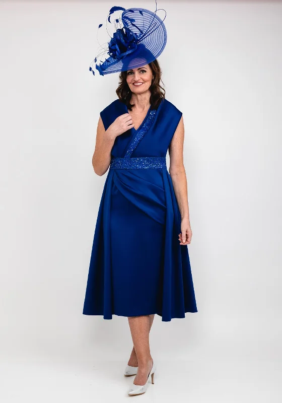 Gabriela Sanchez Sequin Embellished Satin Dress, Royal Blue Sequin Maxi Dress