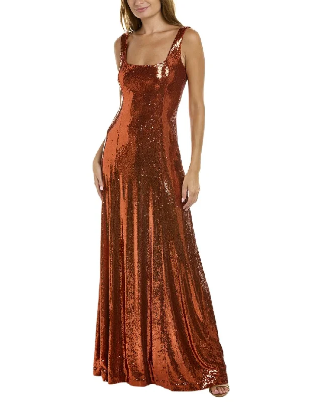 Halston Victoria Sequin Tank Gown Colorful Sequin Dress