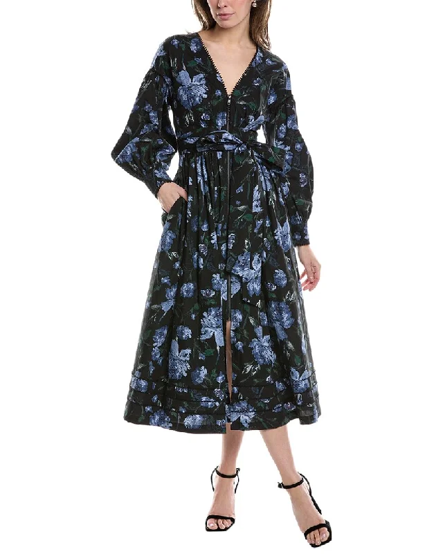 Marchesa Notte Indigo Midi Dress Elegant Midi Look