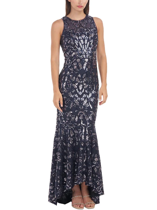 Womens Sequined Polyester Evening Dress Sequin Gown Chic