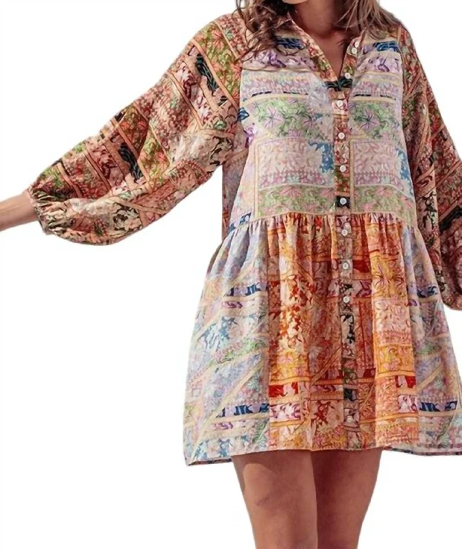 Boho Print Shirt Dress In Sun Drenched Shirt Dress Party