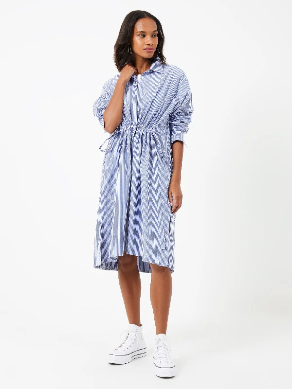 Rhodes Stripe Poplin Shirt Dress White Shirt Dress